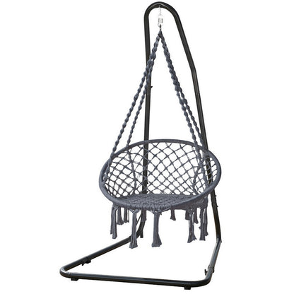 Gardeon Hammock Hanging Chair with Steel Stand-Home &amp; Garden &gt; Hammocks &gt; Hammocks &amp; Accessories-PEROZ Accessories
