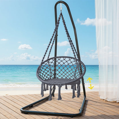 Gardeon Hammock Hanging Chair with Steel Stand-Home &amp; Garden &gt; Hammocks &gt; Hammocks &amp; Accessories-PEROZ Accessories