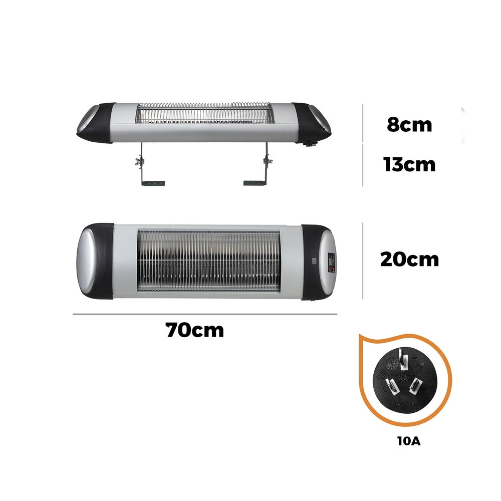 Vevare Electric Strip Infrared Heater Radiant 1500W Remote-Heaters-PEROZ Accessories