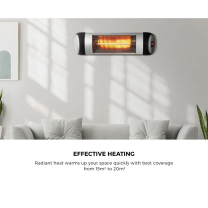 Vevare Electric Infrared Radiant Heater 2x1500W Remote-Heaters-PEROZ Accessories