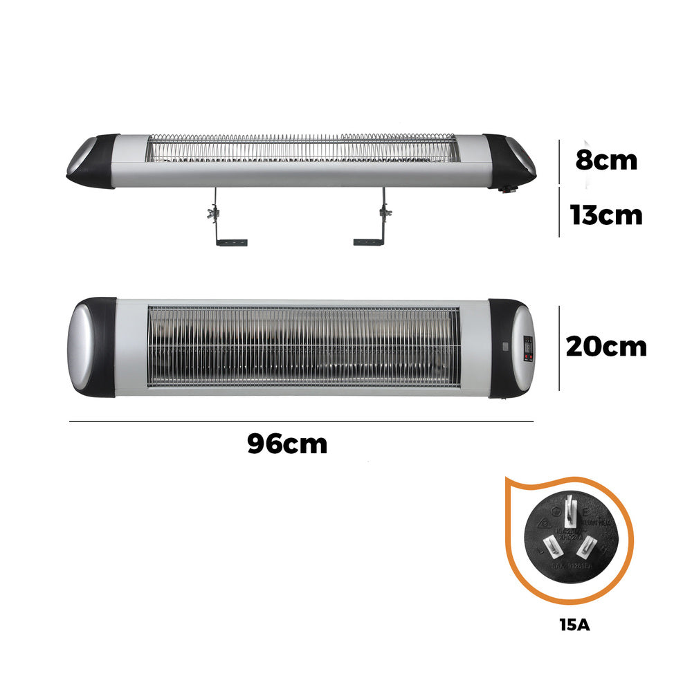 Vevare Electric Strip Infrared Heater Radiant 2500W Remote-Heaters-PEROZ Accessories