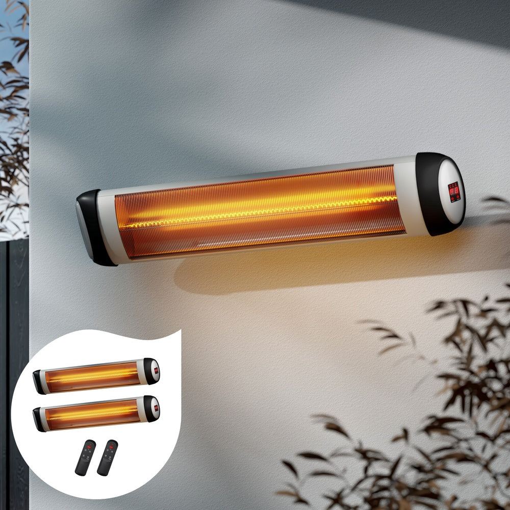 Vevare Electric Strip Infrared Heater Radiant 2x 3000W Remote-Heaters-PEROZ Accessories