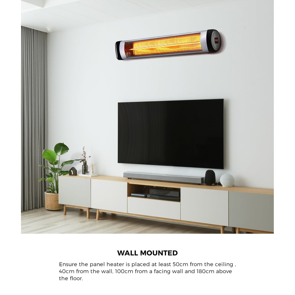 Vevare Electric Strip Infrared Heater Radiant 2x 3000W Remote-Heaters-PEROZ Accessories