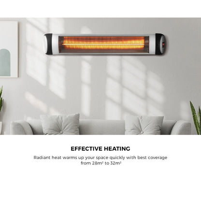 Vevare Electric Strip Infrared Heater Radiant 2x 3000W Remote-Heaters-PEROZ Accessories