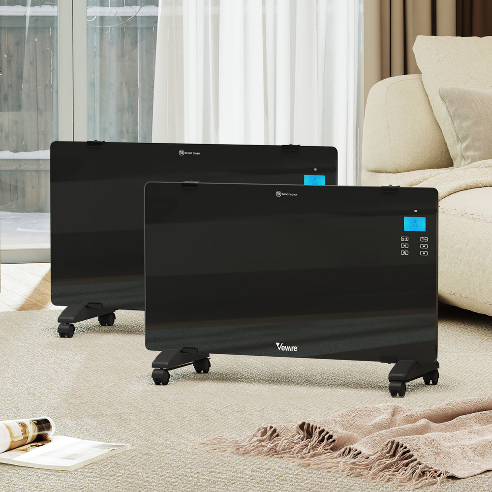 Vevare Electric Glass Panel Heater 2PCS 2000W Wall Mounted-Heaters-PEROZ Accessories