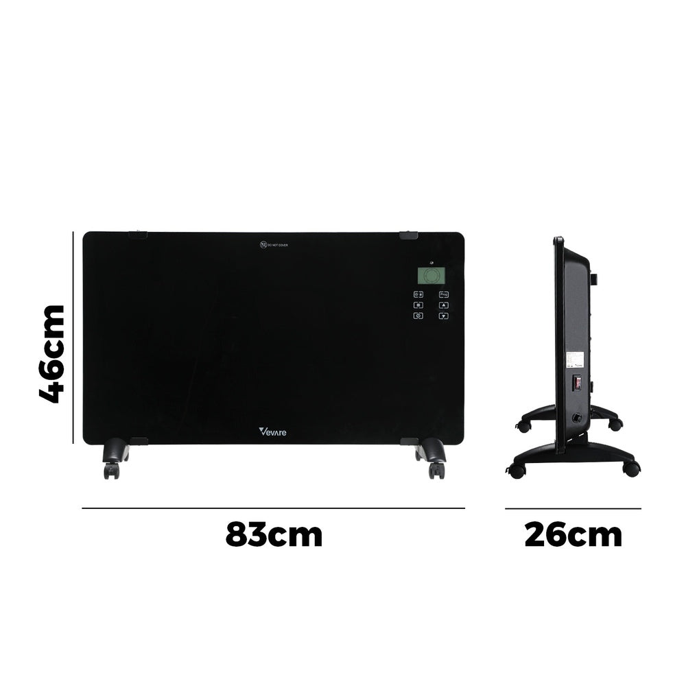 Vevare Electric Glass Panel Heater 2PCS 2000W Wall Mounted-Heaters-PEROZ Accessories