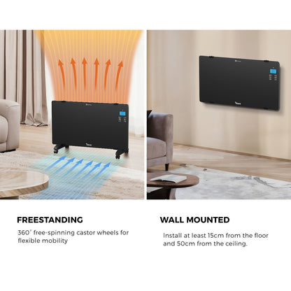 Vevare Electric Glass Panel Heater 2PCS 2000W Wall Mounted-Heaters-PEROZ Accessories