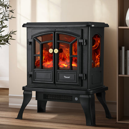 Vevare Electric Fireplace Heater Freestanding 3D Flame Effect 2000W-Electric Fireplace Heaters-PEROZ Accessories