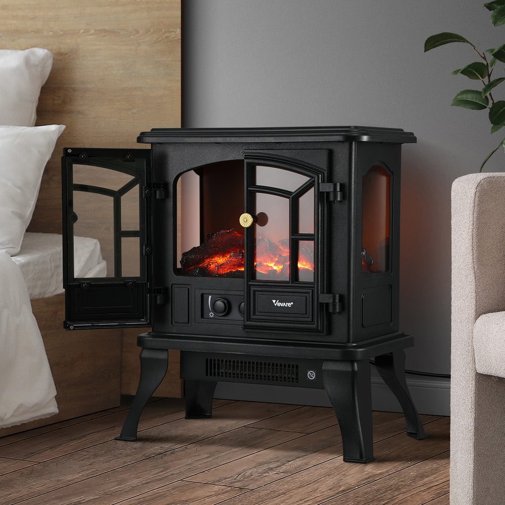 Vevare Electric Fireplace Heater Freestanding 3D Flame Effect 2000W-Electric Fireplace Heaters-PEROZ Accessories