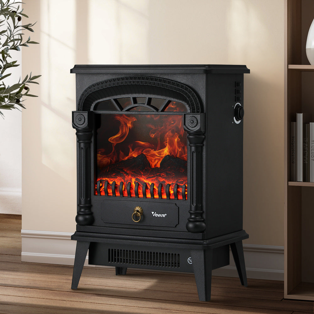 Vevare Electric Fireplace Heater 3D Flame Effect 2000W Freestanding-Electric Fireplace Heaters-PEROZ Accessories