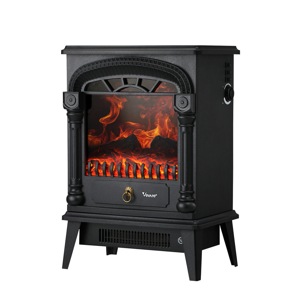Vevare Electric Fireplace Heater 3D Flame Effect 2000W Freestanding-Electric Fireplace Heaters-PEROZ Accessories