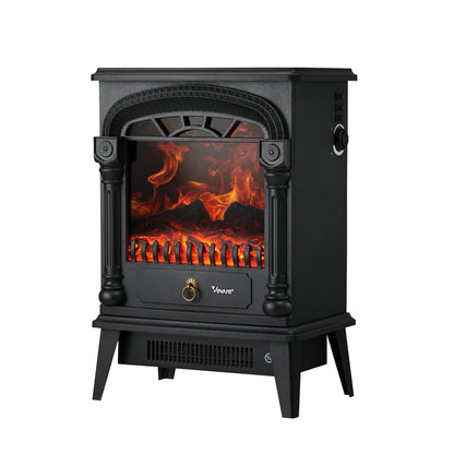 Vevare Electric Fireplace Heater 3D Flame Effect 2000W Freestanding-Electric Fireplace Heaters-PEROZ Accessories