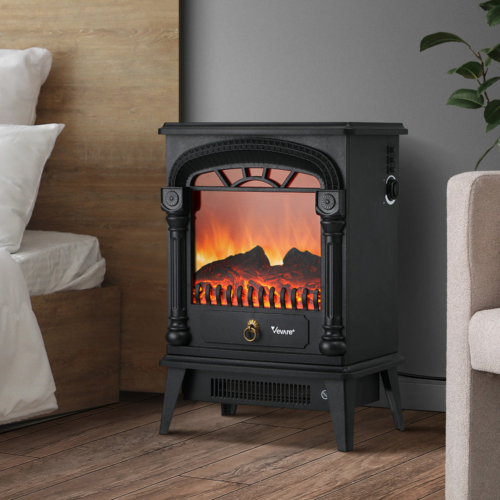 Vevare Electric Fireplace Heater 3D Flame Effect 2000W Freestanding-Electric Fireplace Heaters-PEROZ Accessories