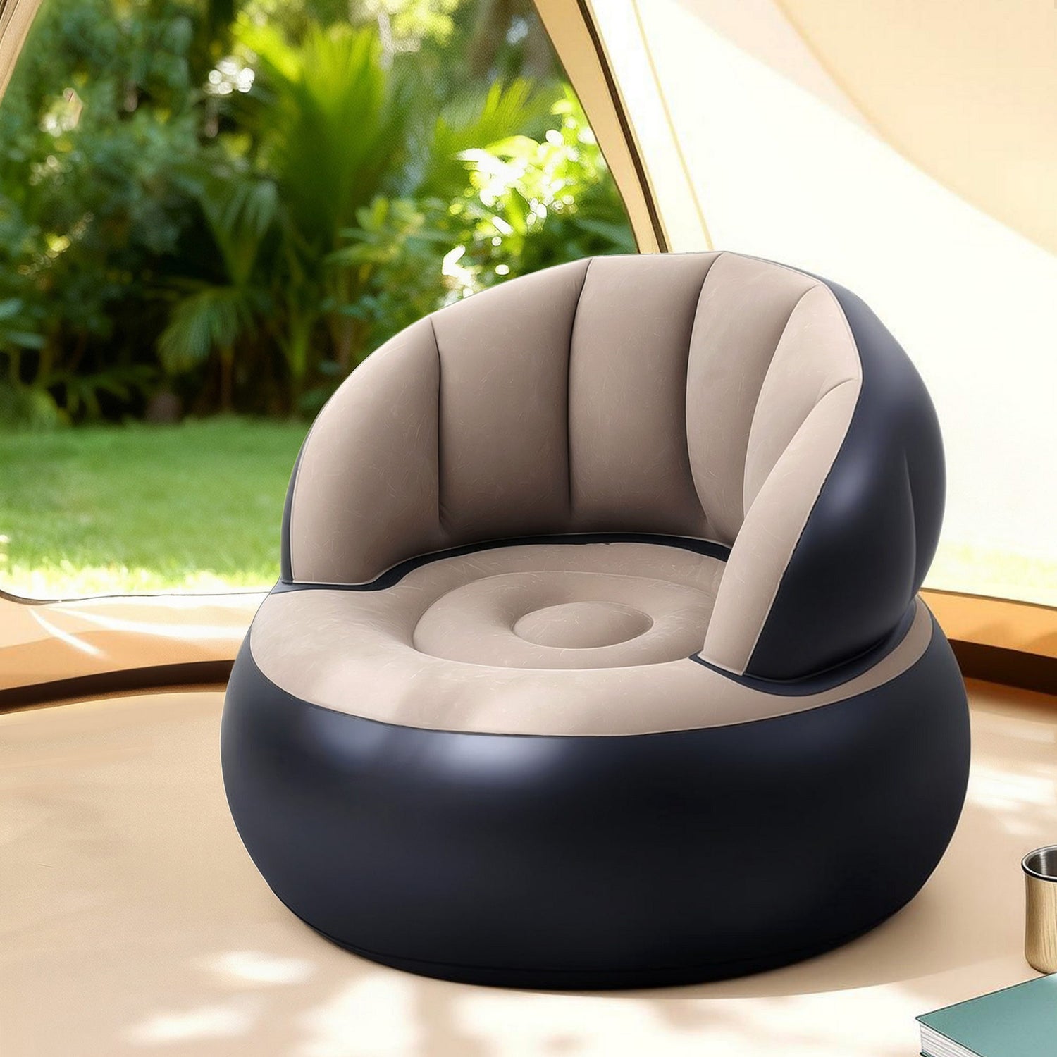 Gardeon Inflatable Chair Blow Up Folding Air Chairs Sofa for Camping with Pump-Furniture > Outdoor > Outdoor Sofas &amp; Lounge Sets-PEROZ Accessories