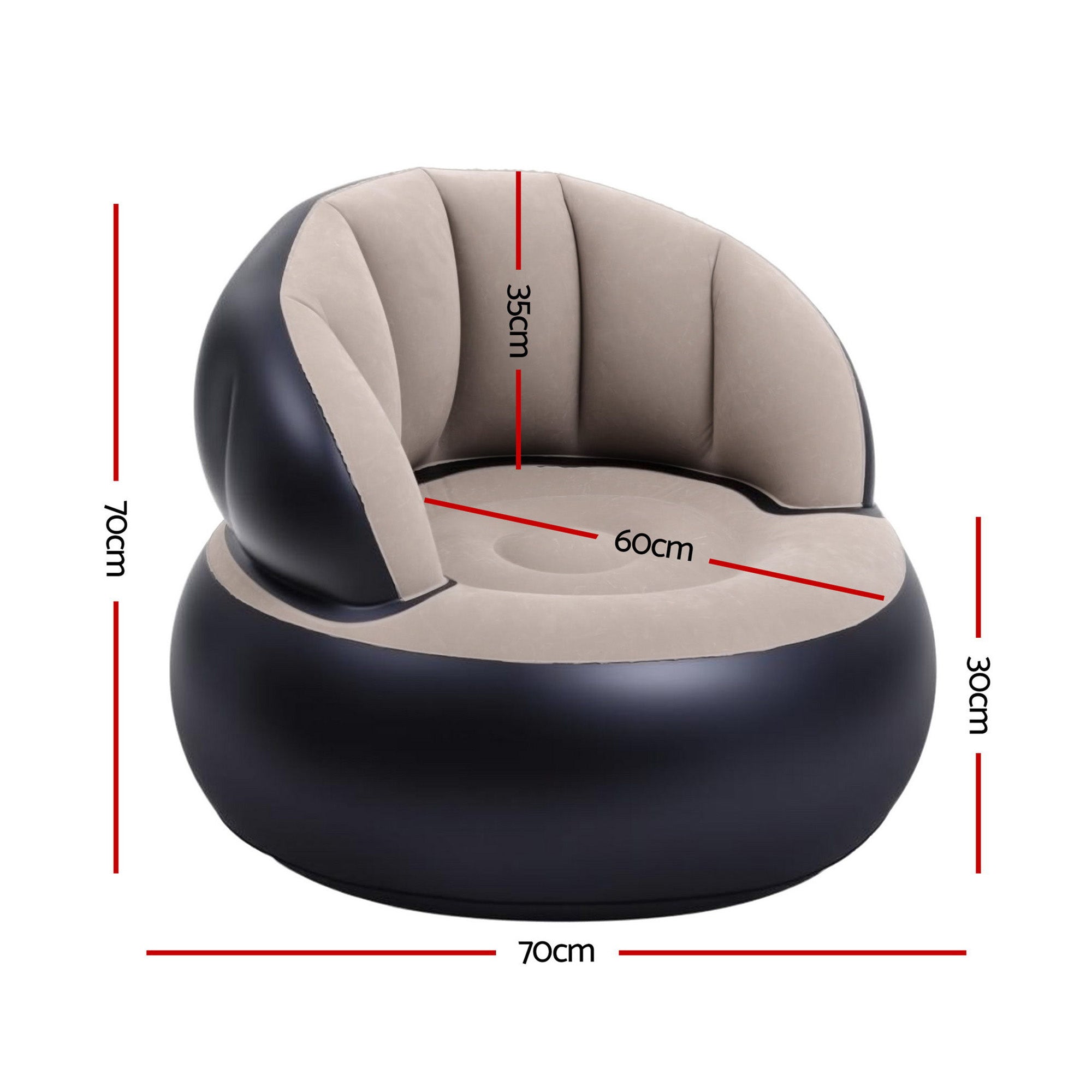 Gardeon Inflatable Chair Blow Up Folding Air Chairs Sofa for Camping with Pump-Furniture > Outdoor > Outdoor Sofas &amp; Lounge Sets-PEROZ Accessories