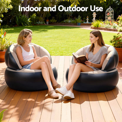 Gardeon Inflatable Chair Blow Up Folding Air Chairs Sofa for Camping with Pump-Furniture > Outdoor > Outdoor Sofas &amp; Lounge Sets-PEROZ Accessories