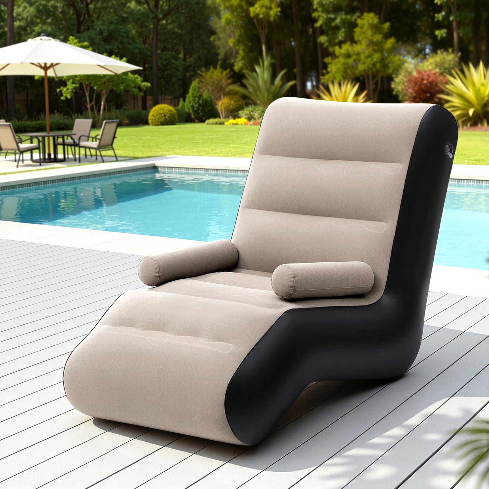Gardeon Inflatable Chair Sun Lounger Blow Up Folding Air Chairs Sofa for Camping with Pump-Furniture > Outdoor > Outdoor Sofas &amp; Lounge Sets-PEROZ Accessories