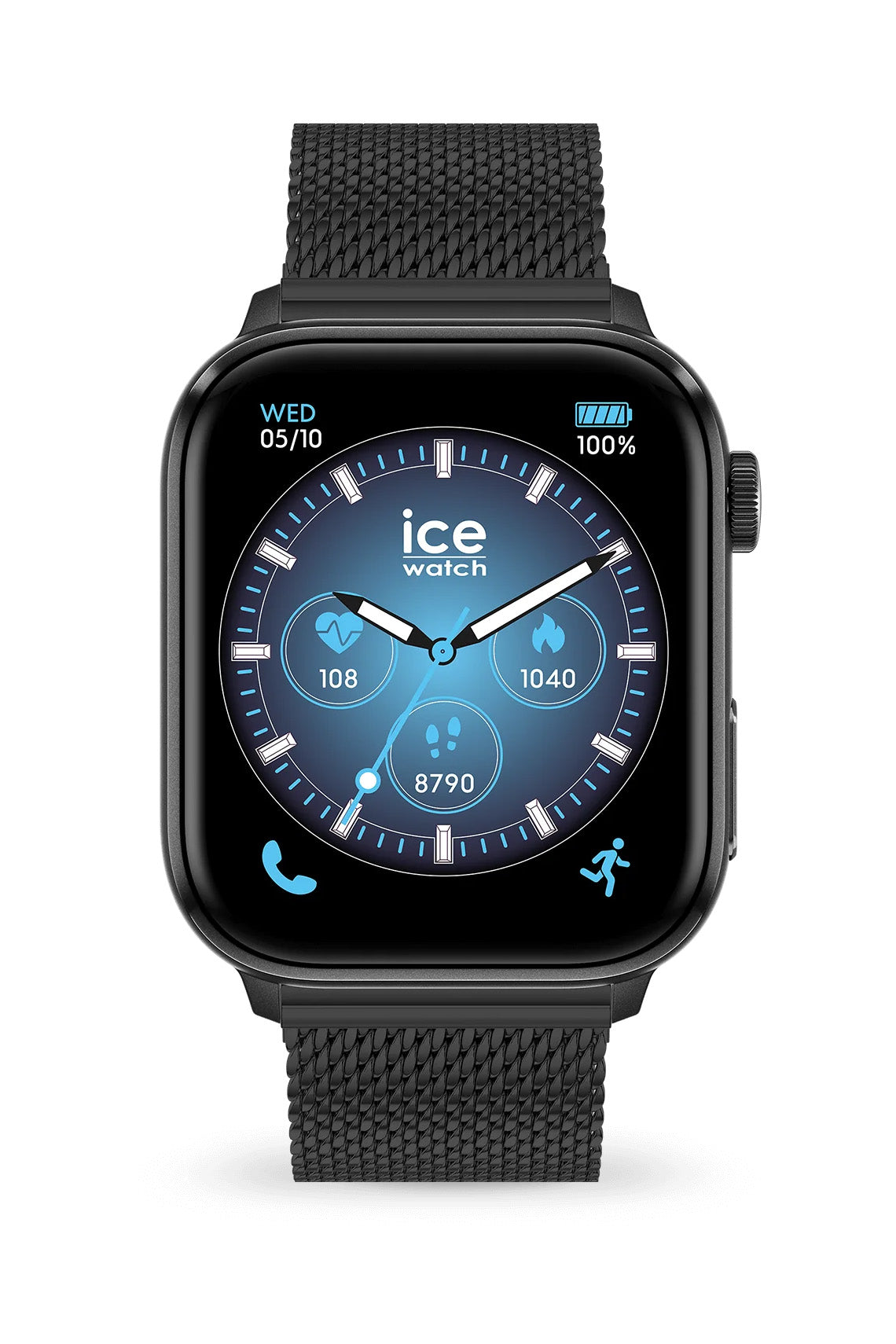 ICE smart 3.0 Rectangular 1.78 Amoled GPS Black Milanese Strap Watch-PEROZ Accessories