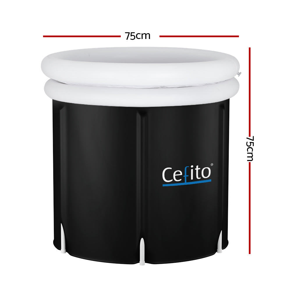 Weisshorn Portable Ice Bath Tub 75X75CM Inflatable Folding Bathtub Spa Massage-Furniture &gt; Bathroom &gt; Bathtubs-PEROZ Accessories
