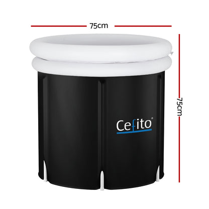 Weisshorn Portable Ice Bath Tub 75X75CM Inflatable Folding Bathtub Spa Massage-Furniture &gt; Bathroom &gt; Bathtubs-PEROZ Accessories
