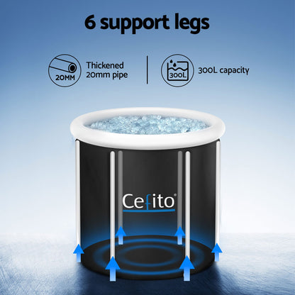 Weisshorn Portable Ice Bath Tub 75X75CM Inflatable Folding Bathtub Spa Massage-Furniture &gt; Bathroom &gt; Bathtubs-PEROZ Accessories