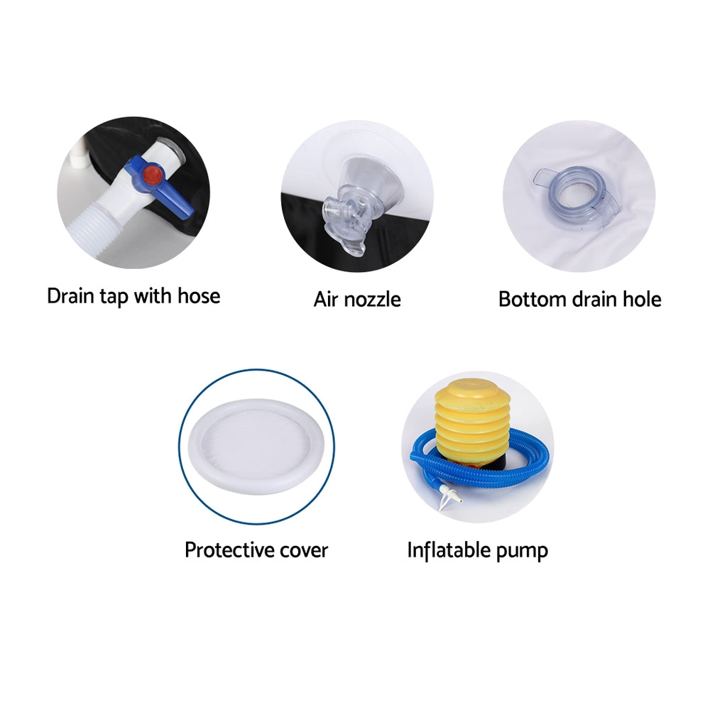 Weisshorn Portable Ice Bath Tub 75X75CM Inflatable Folding Bathtub Spa Massage-Furniture &gt; Bathroom &gt; Bathtubs-PEROZ Accessories