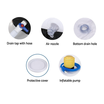 Weisshorn Portable Ice Bath Tub 75X75CM Inflatable Folding Bathtub Spa Massage-Furniture &gt; Bathroom &gt; Bathtubs-PEROZ Accessories