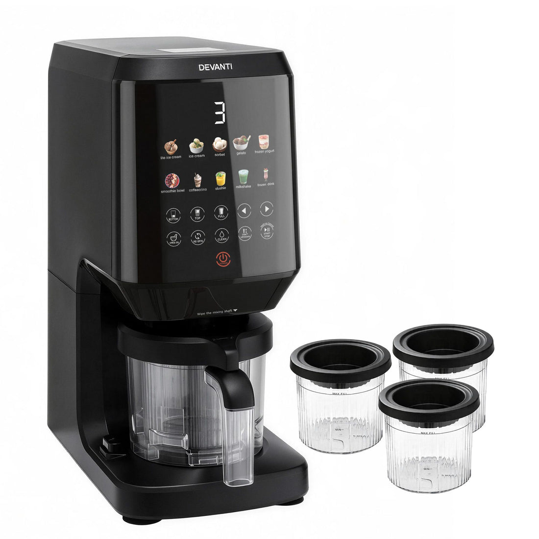 Devanti 10-in-1 Ice Cream Maker Machine Homemade Gelato Sorbet Smart Portion Control Custom Mix-Ins-Appliances > Kitchen Appliances > Ice Makers-PEROZ Accessories