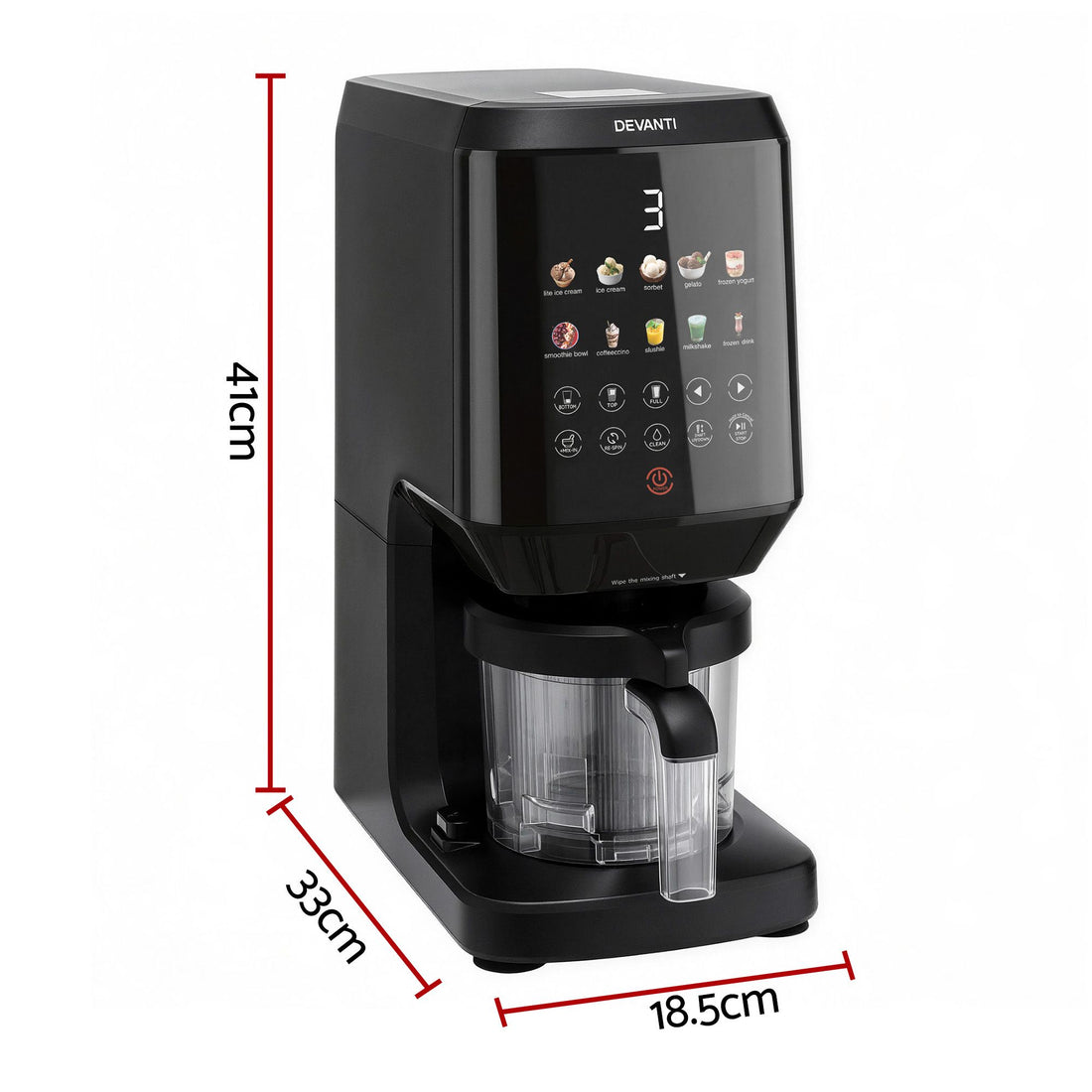 Devanti 10-in-1 Ice Cream Maker Machine Homemade Gelato Sorbet Smart Portion Control Custom Mix-Ins-Appliances > Kitchen Appliances > Ice Makers-PEROZ Accessories