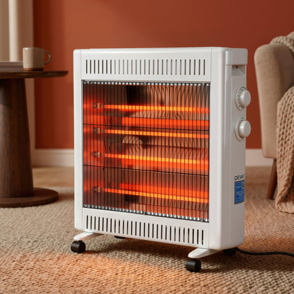 Devanti 2200W Infrared Radiant Heater Portable Electric Space Heating White-Appliances > Heaters > Patio Heaters-PEROZ Accessories
