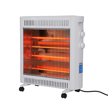 Devanti 2200W Infrared Radiant Heater Portable Electric Space Heating White-Appliances > Heaters > Patio Heaters-PEROZ Accessories
