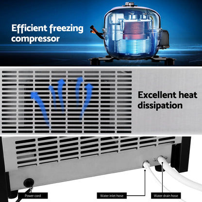 Devanti 45kg Ice Maker Commercial Machine-Appliances &gt; Kitchen Appliances &gt; Ice Makers-PEROZ Accessories
