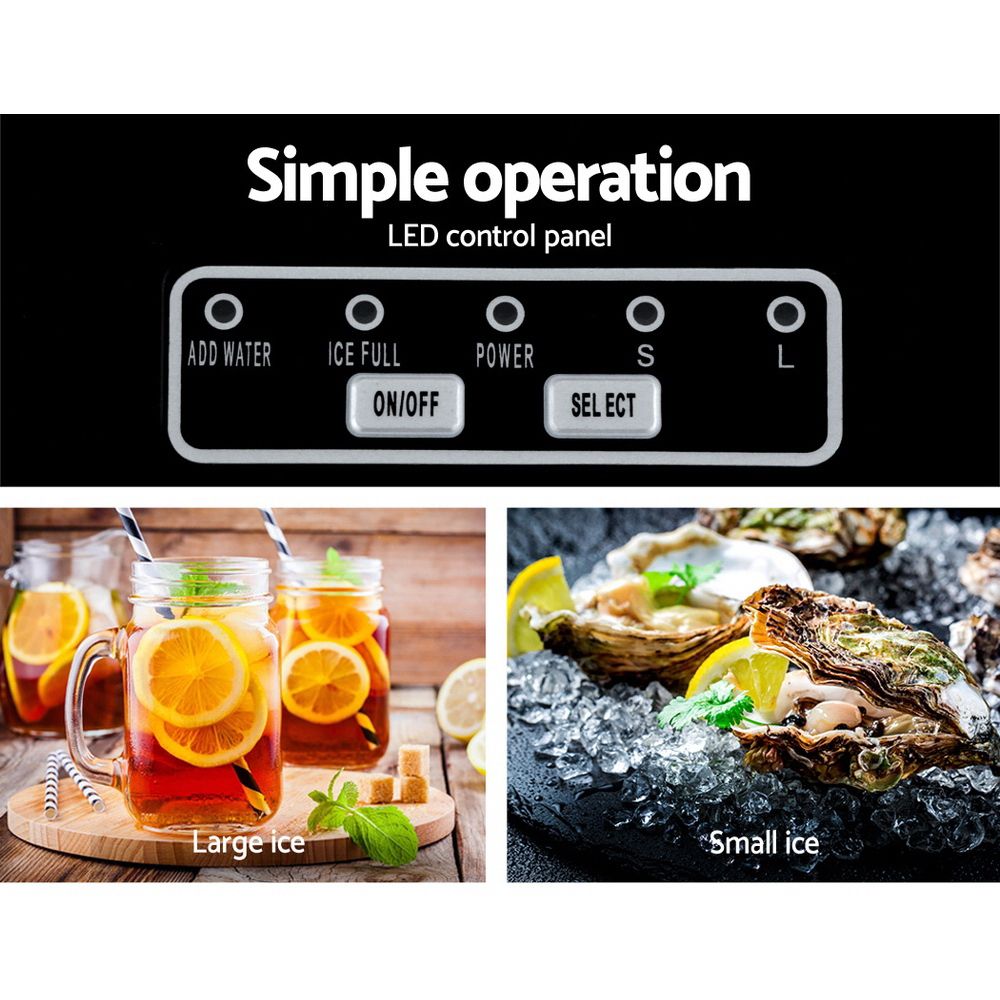 Devanti 12kg Ice Maker Machine Black-Ice Makers-PEROZ Accessories