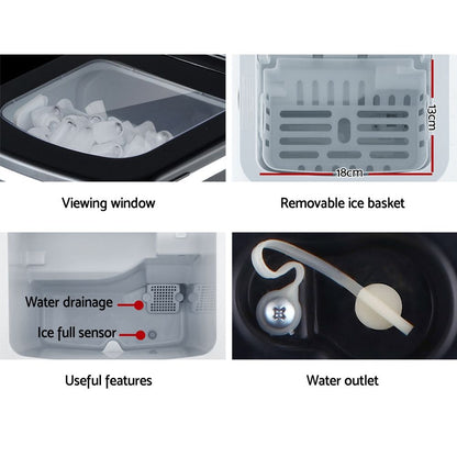 Devanti 12kg Ice Maker Machine Black-Ice Makers-PEROZ Accessories