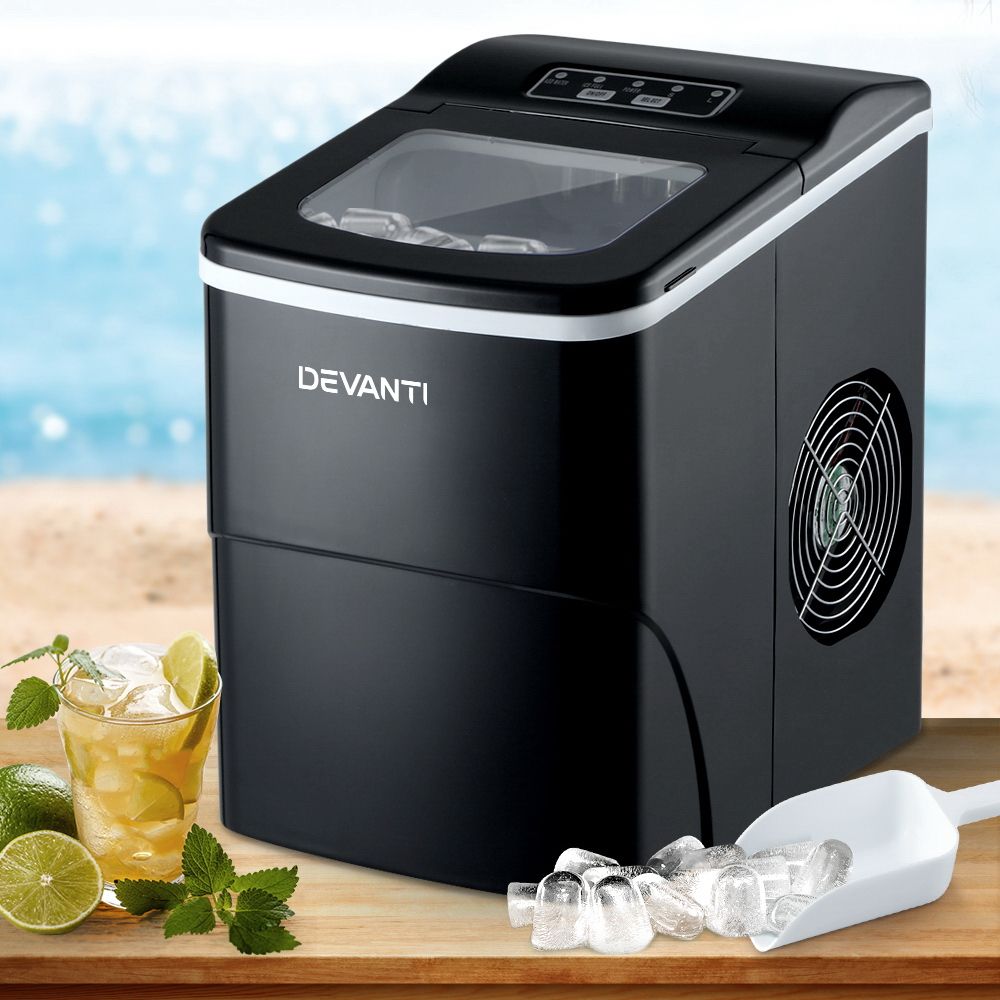 Devanti 12kg Ice Maker Machine Black-Ice Makers-PEROZ Accessories