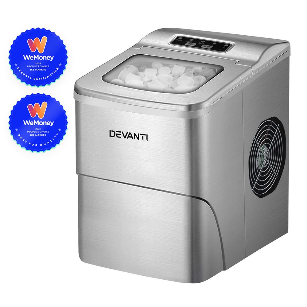 Devanti 12kg Ice Maker Machine Silver-Ice Makers-PEROZ Accessories
