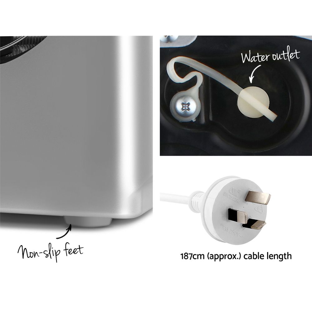 Devanti 12kg Ice Maker Machine Silver-Ice Makers-PEROZ Accessories