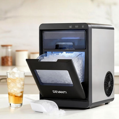 Devanti Ice Maker Machine 20kg Chewable Nugget Ice Countertop w/Self Cleaning-Appliances > Kitchen Appliances > Ice Makers-PEROZ Accessories