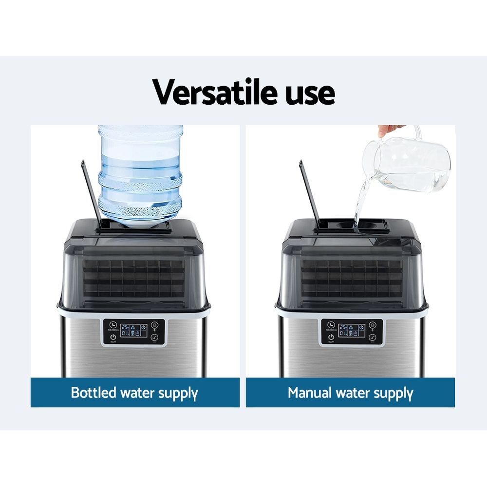 Devanti 20kg Ice Maker Machine Stainless Steel-Ice Makers-PEROZ Accessories