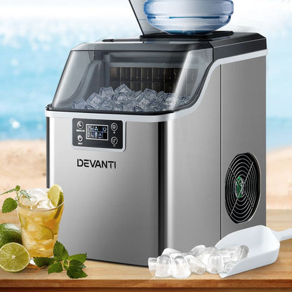 Devanti 20kg Ice Maker Machine Stainless Steel-Ice Makers-PEROZ Accessories