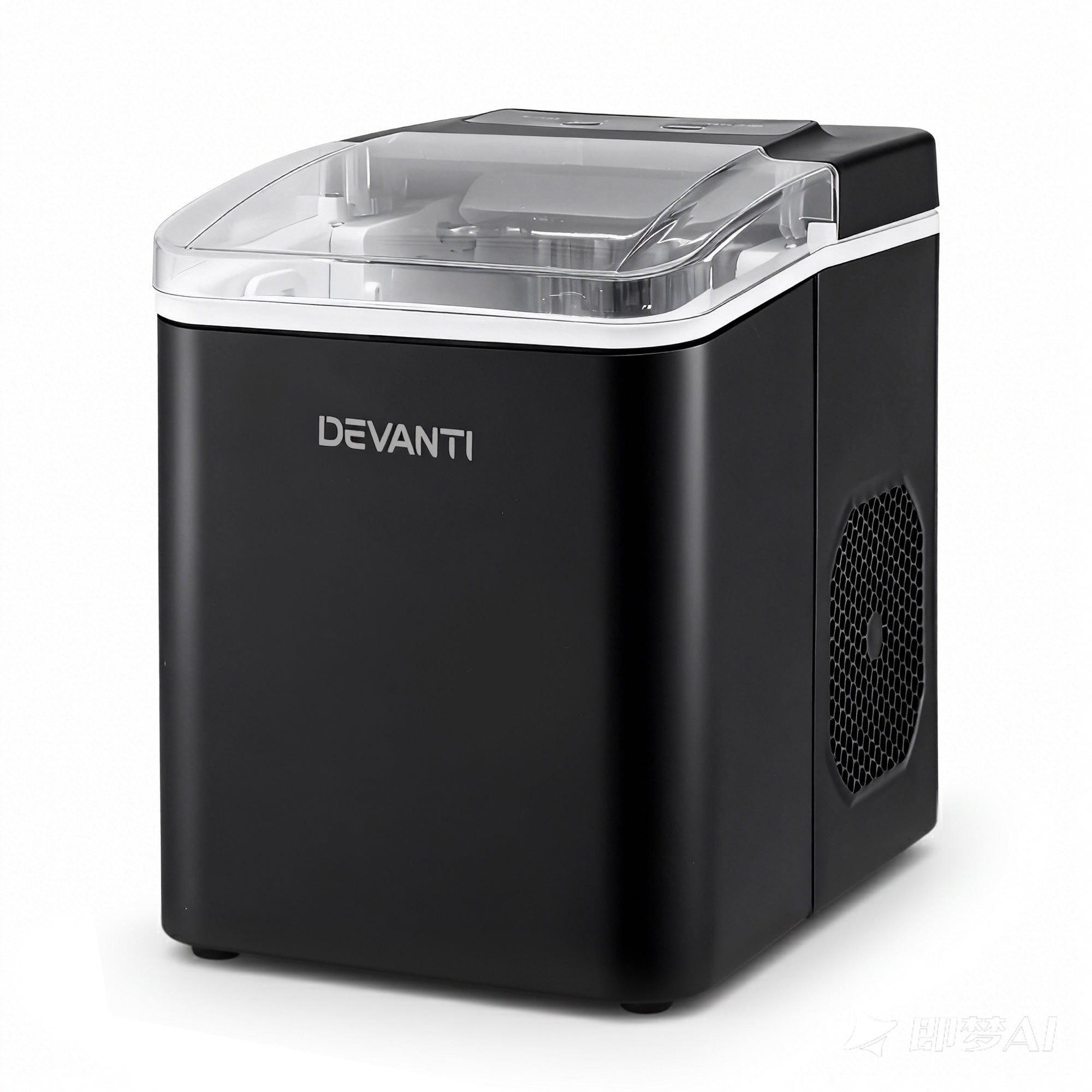 Devanti Ice Maker Machine Portable 12kg Countertop w/Self Cleaning 1.2L Black-Appliances > Kitchen Appliances > Ice Makers-PEROZ Accessories