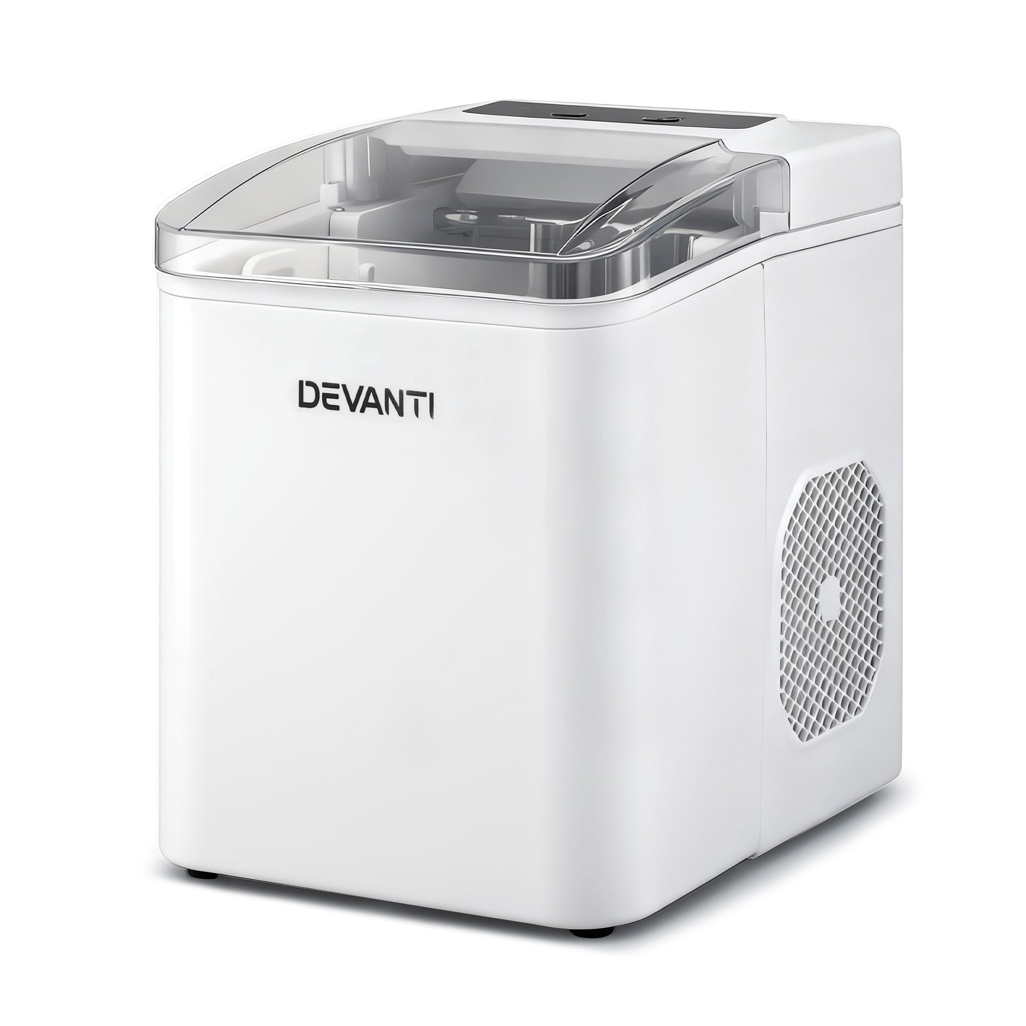 Devanti Ice Maker Machine Portable 12kg Countertop w/Self Cleaning 1.2L White-Appliances > Kitchen Appliances > Ice Makers-PEROZ Accessories