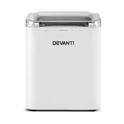 Devanti Ice Maker Machine Portable 12kg Countertop w/Self Cleaning 1.2L White-Appliances > Kitchen Appliances > Ice Makers-PEROZ Accessories