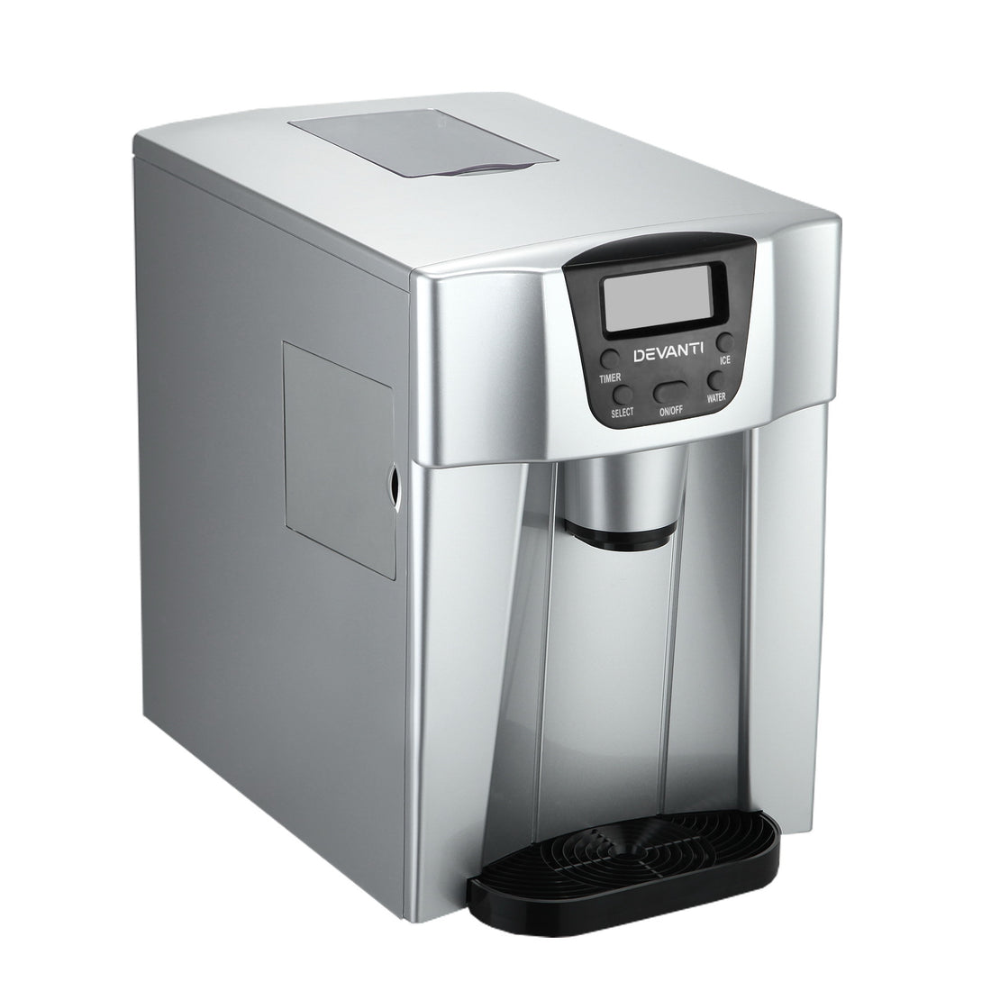 Devanti 2L Portable Ice Cuber Maker &amp; Water Dispenser - Silver-Ice Makers-PEROZ Accessories
