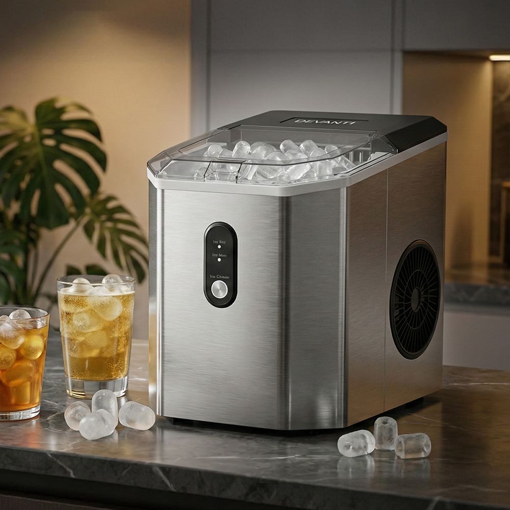 Devanti 12kg Ice Maker Machine w/Scoop Holder Silver-Appliances > Kitchen Appliances-PEROZ Accessories