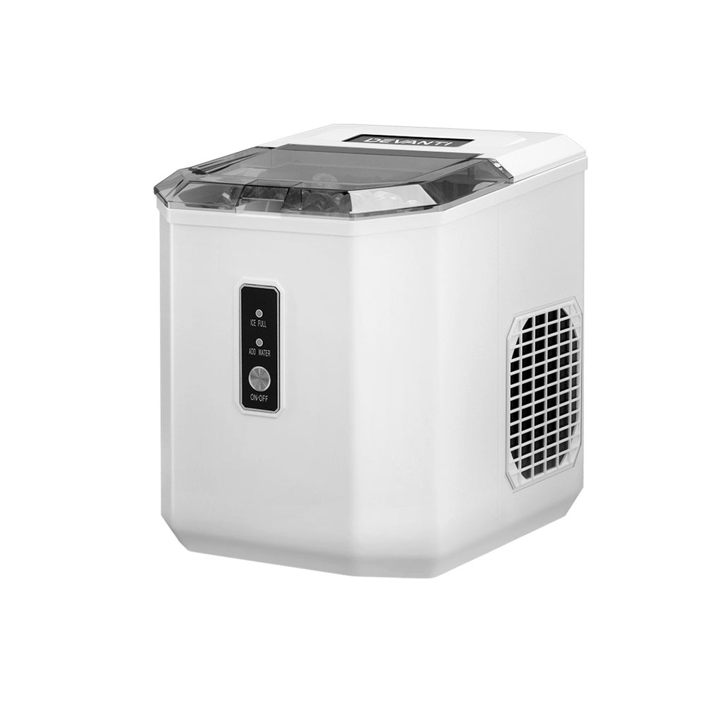 Devanti 12kg Ice Maker Machine Portable Ice Cube Tray Bar Countertop 2L Black-Appliances &gt; Kitchen Appliances-PEROZ Accessories