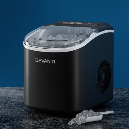 Devanti 12kg Ice Maker Machine w/Self Cleaning Black-Appliances > Kitchen Appliances-PEROZ Accessories