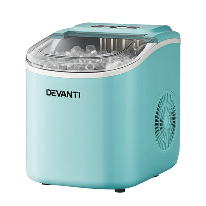 Devanti 12kg Ice Maker Machine w/Self Cleaning Green-Appliances &gt; Kitchen Appliances &gt; Ice Makers-PEROZ Accessories