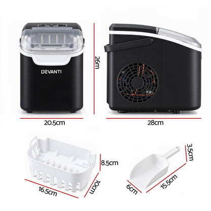 Devanti Ice Maker Ice Compact 12KG/24H Countertop Machine for Home