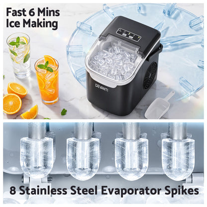 Devanti Ice Maker Ice Compact 12KG/24H Countertop Machine for Home